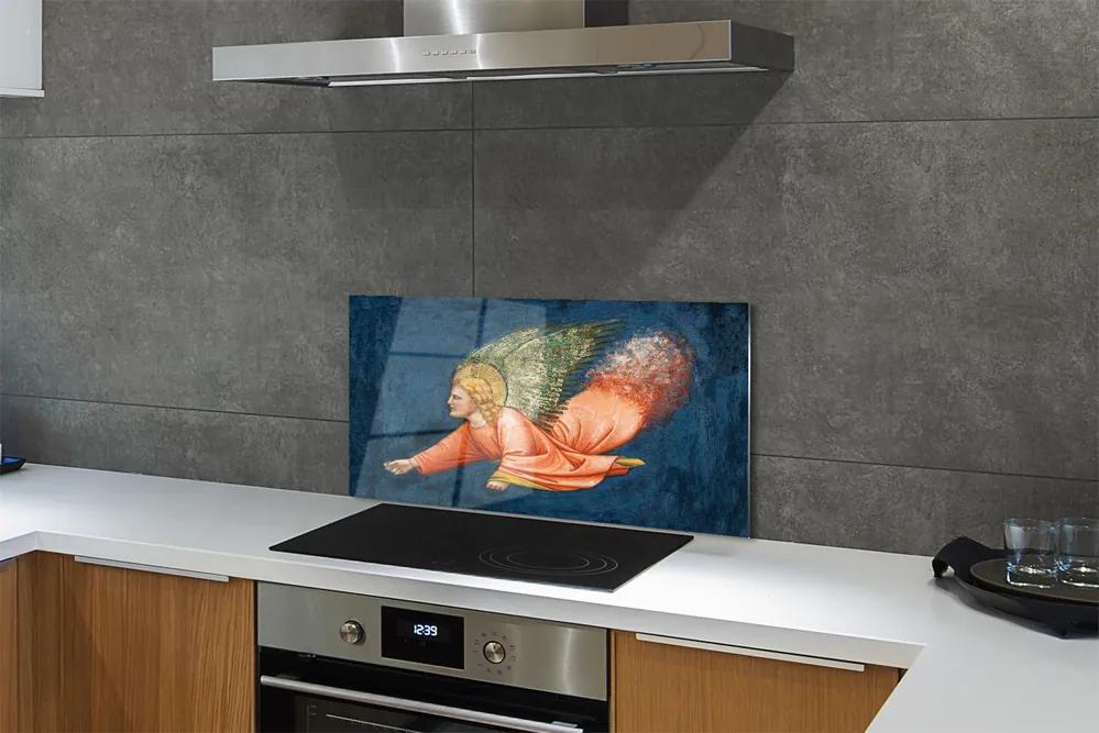 Sklenený obklad do kuchyne Art okrídlený anjel 100x50 cm