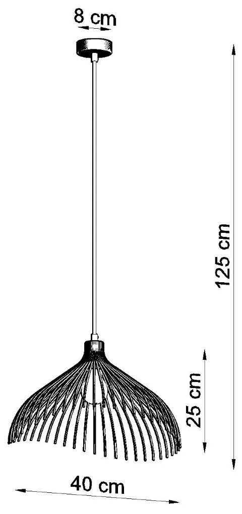 Závesné svietidlo Umb, 1x biele drôtené tienidlo