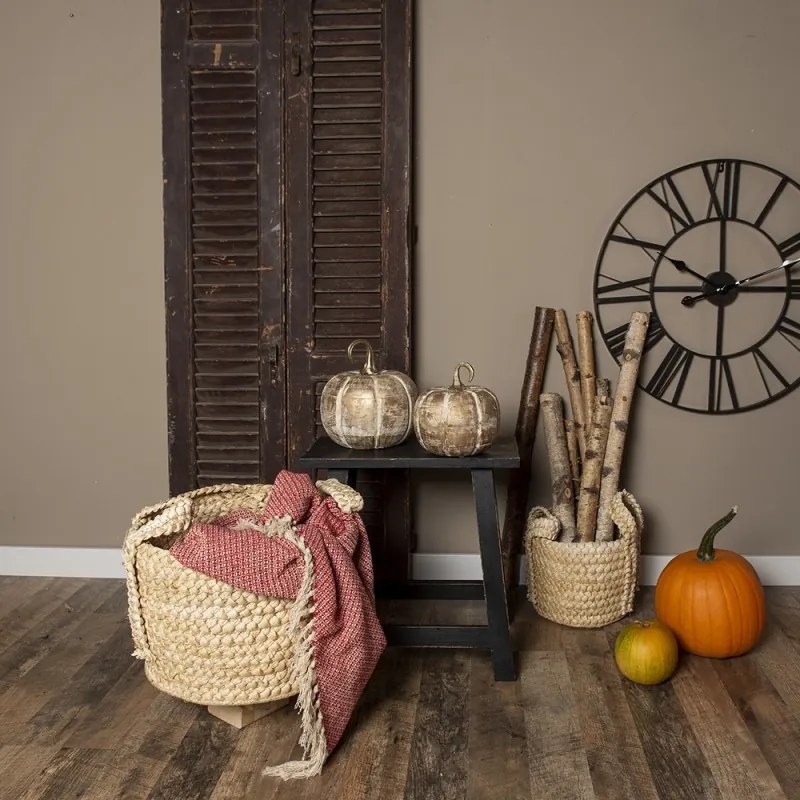 Zlatá dekoratívna drevená socha tekvice Pumpkin - Ø20*20 cm