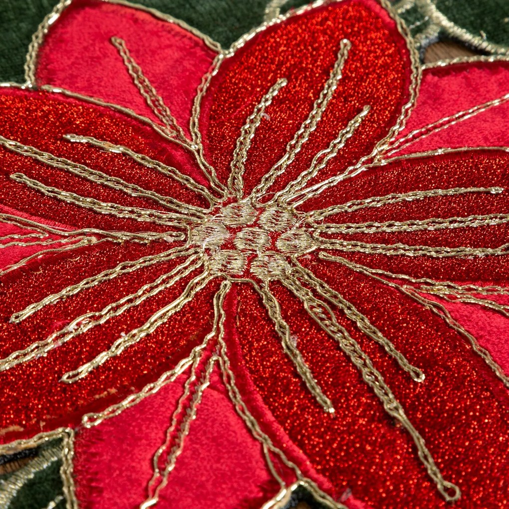 VIANOČNÝ BEHÚŇ NA STÔL POINSETTIA 35X183 CM VZOROVANÝ