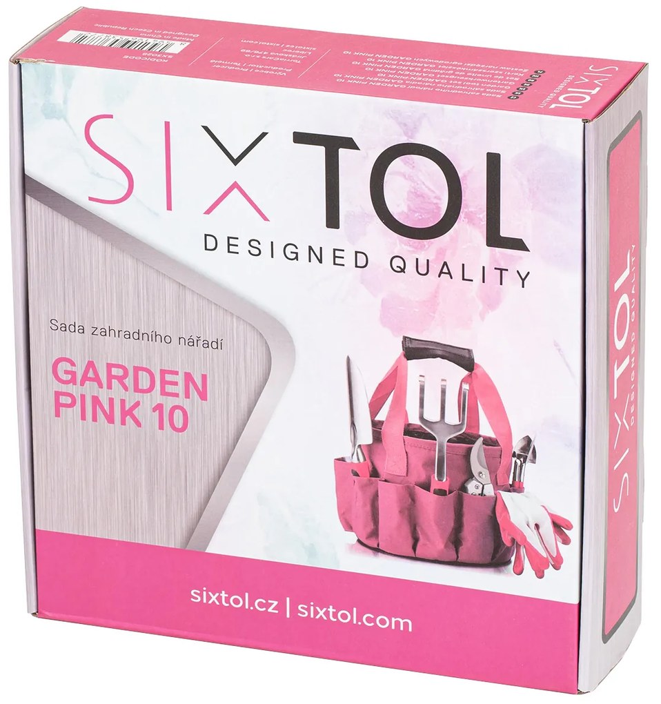 Sixtol Sada záhradného náradia Garden pink, 10 ks