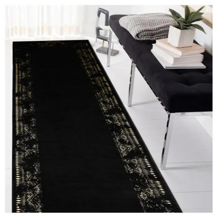 Kusový koberec Edina čierny atyp 80x200cm