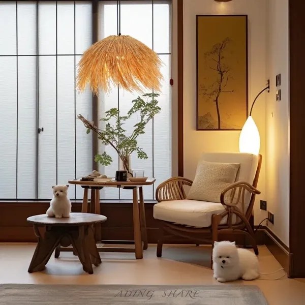 Immax 08272L - Luster na lanku NATURALEZA 1xE27/40W/230V pr. 55 cm ratan