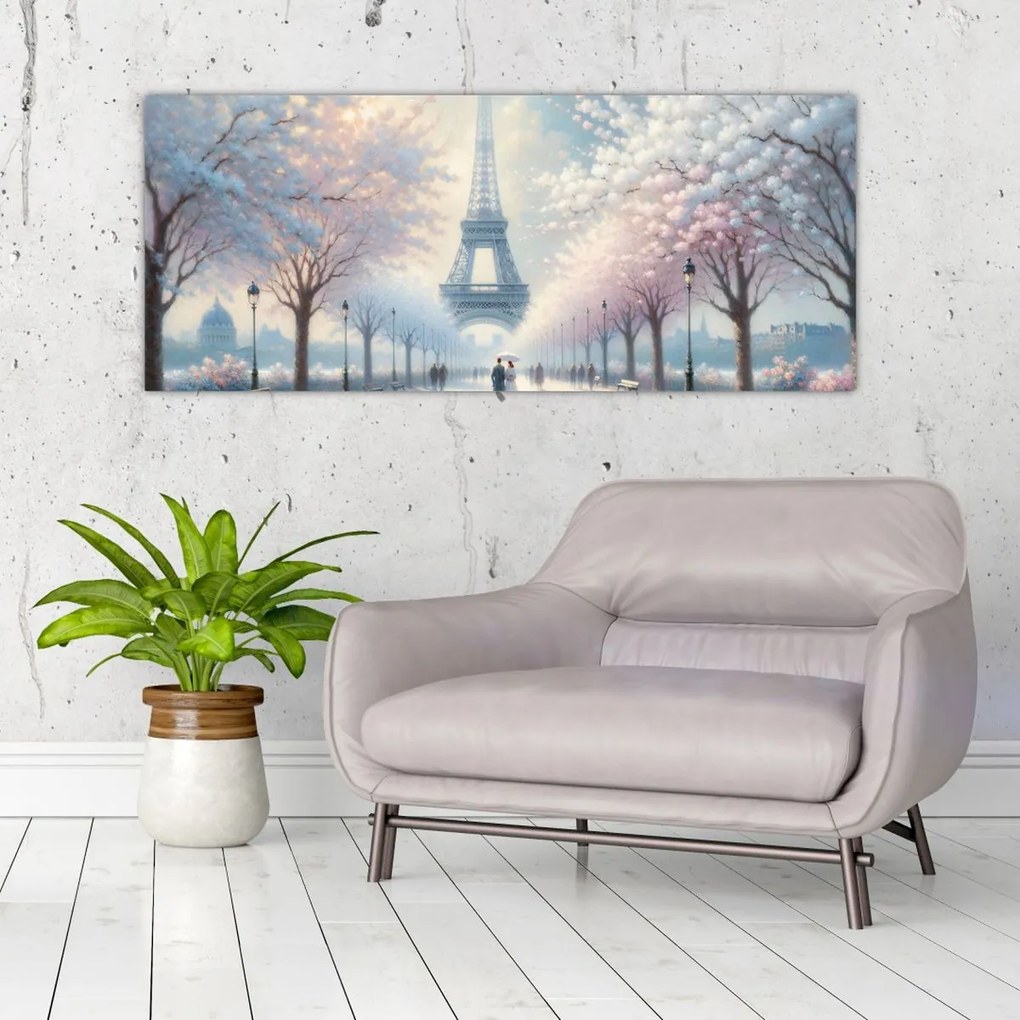 Obraz - Maľba z Paríža (120x50 cm)