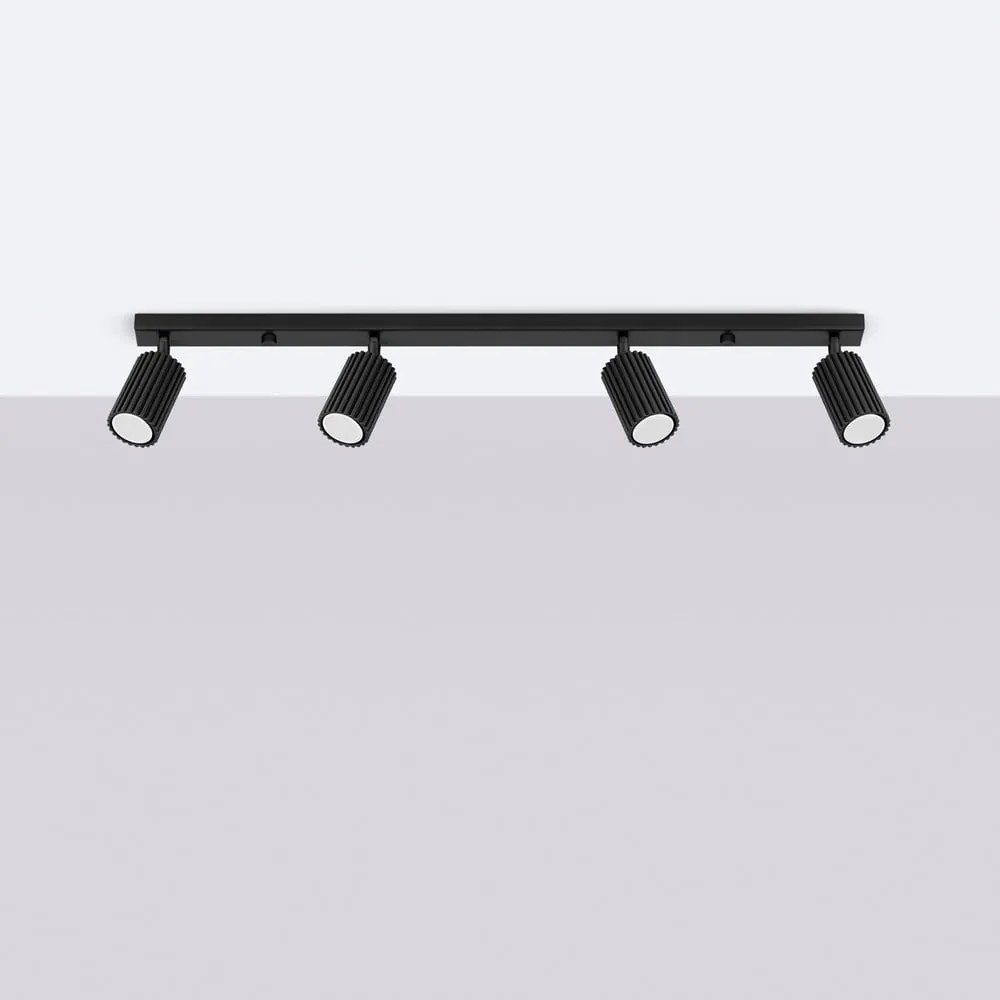 Čierne bodové svietidlo 6,5x81 cm Gleam – Sollux