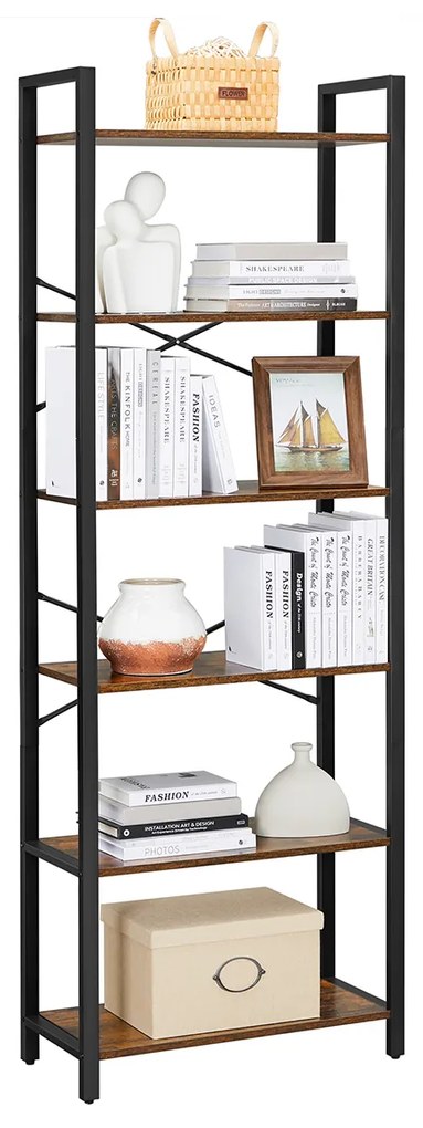 Policový regál Vasagle Luna 66 cm hnedo-čierny