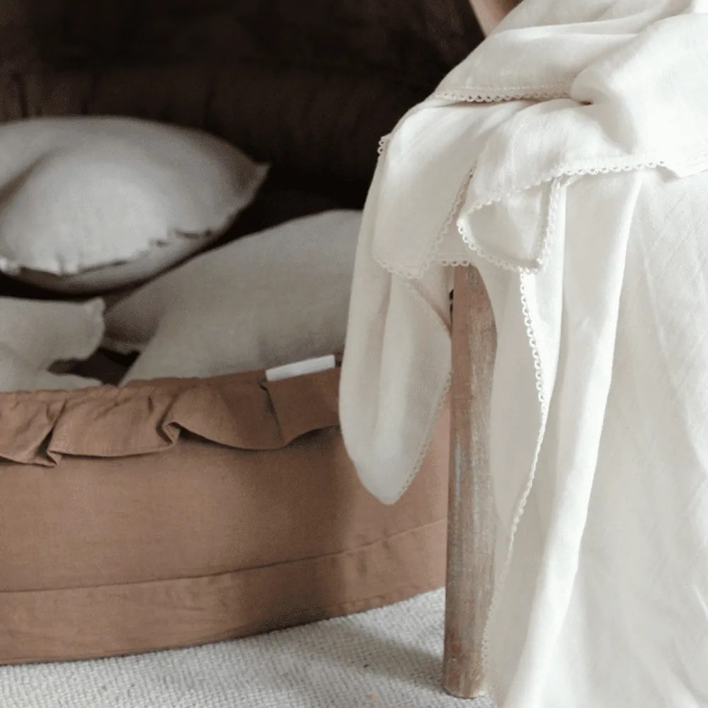 Ľanový vankúš srdca prírodný 44cm