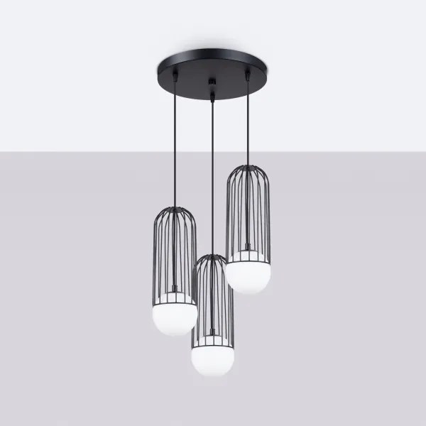 Sollux SL.1336 - Luster na lanku BRINA 3xG9/8W/230V čierna