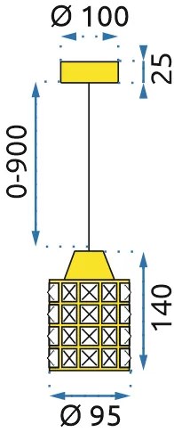 Toolight - Krištáľová závesná lampa 1xE27 APP727-1CP, chrómová, OSW-06875
