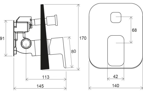 Ravak X070136 - Sprchová batéria pre podomietkovú inštaláciu FREE lesklý chróm
