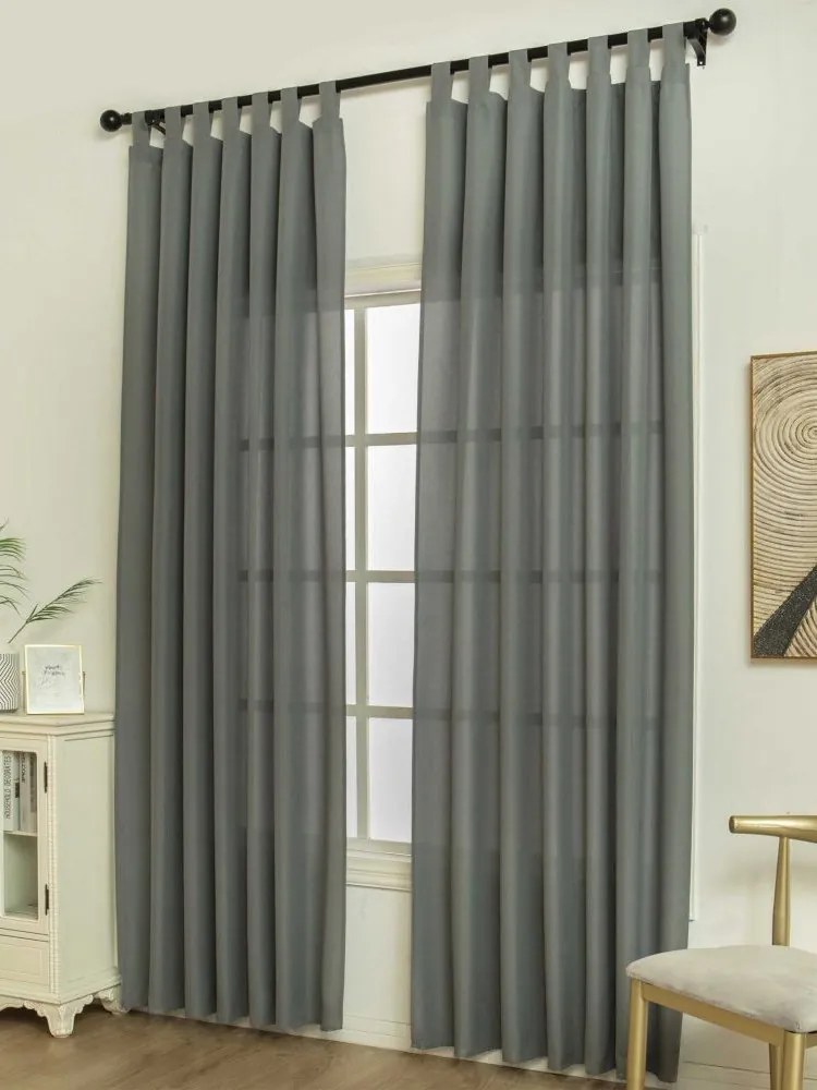 Závesy s pútkami 140 × 250 cm – Oscar tmavosivé (2ks)