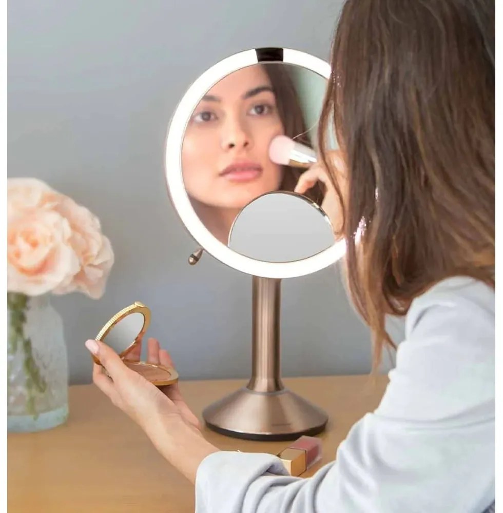 Kozmetické zrkadlo s osvetlením/zväčšovacie (5x) ø 20 cm Sensor Trio – simplehuman