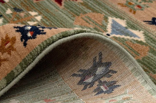 Koberec KESHAN, strapce 6902/53533 zelený / terakota