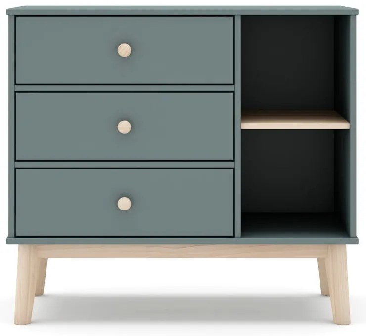 Detská komoda sivozelená 90x81x40 cm Esteban – Marckeric