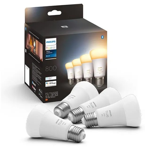 SADA 4xLED Stmievateľná žiarovka Philips Hue WHITE AMBIANCE E27/6W/230V 2200-6500K