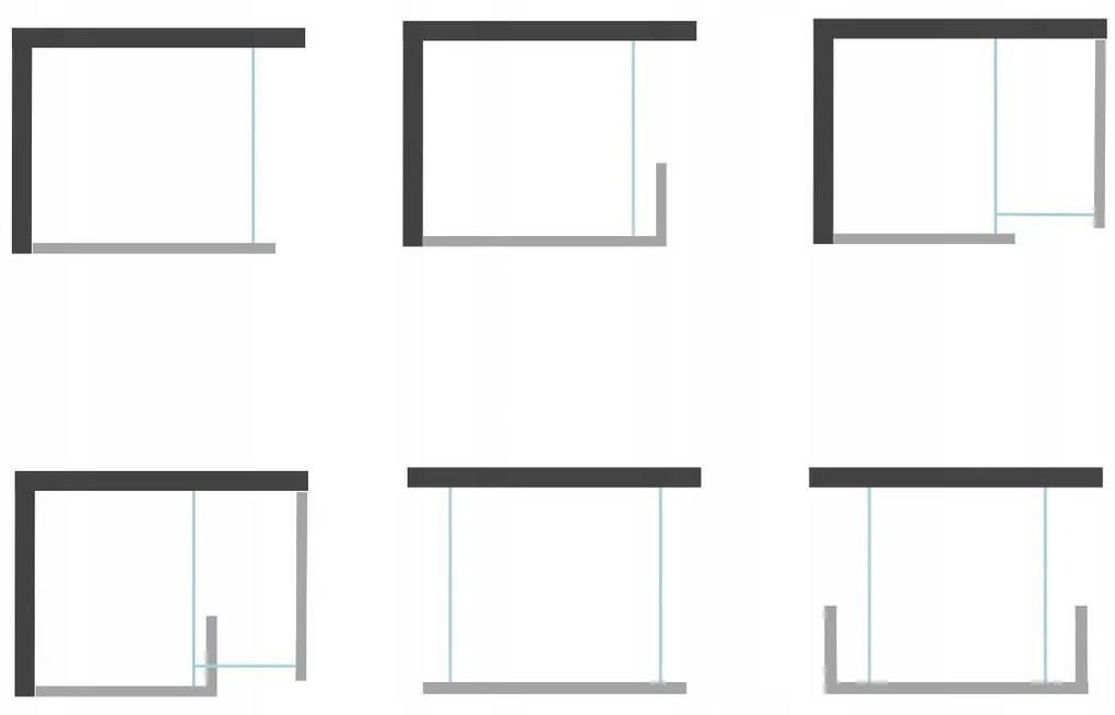 Mexen Kioto, sprchová zástena typu WALK-IN 140x200 cm, 8mm šedé sklo, 800-140-000-00-40