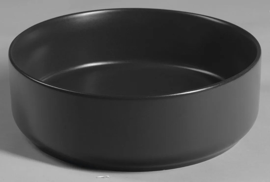 Isvea Isvea, INFINITY ROUND keramické umývadlo na dosku, priemer 36cm, čierna matná, 10NF65036-2N