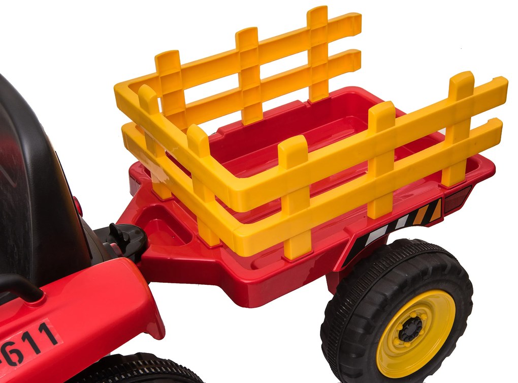 Elektrické autíčko Traktor s prívesom NV-X611 červené