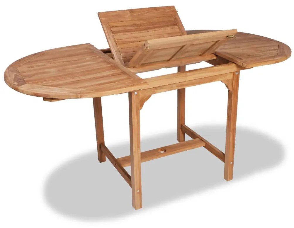 vidaXL Rozťahovací vonkajší jedálenský stôl (110-160) x 80x75cm teak oválny