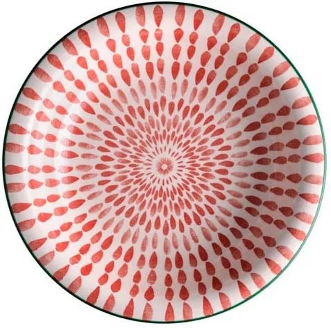 Červený polievkový tanier z dolomitu Brandani Ginger, ⌀ 21 cm
