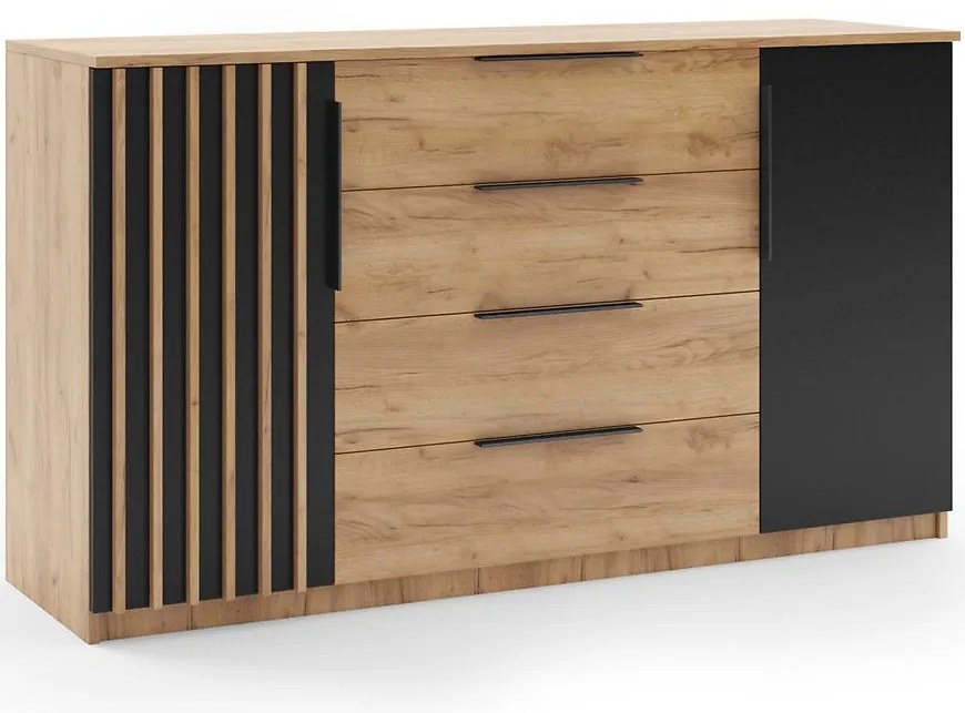 Komoda Sorento II 160 craft zlatý/čierna
