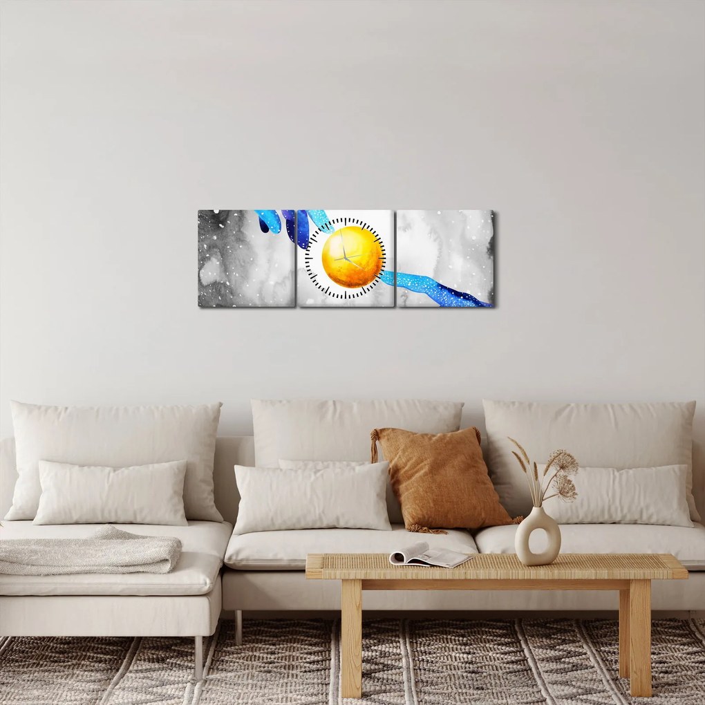 Obraz - Spojenie (s hodinami) (90x30 cm)