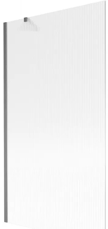 Mexen Next, 1-krídlová vaňová zástena 100 x 150 cm, 6mm sklo Ribs, brúsená grafitová, 895-100-000-00-09-66