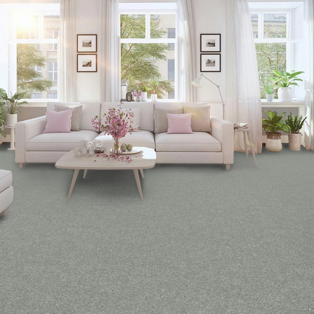 Lano, Metrážny koberec Aura 860, na mieru, šíře 4m,5m, šedá, ab (mriežka), chodba / predsieň