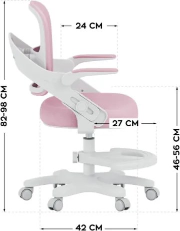 Detská otočná stolička Mark Adler Junior 4.3 ružová