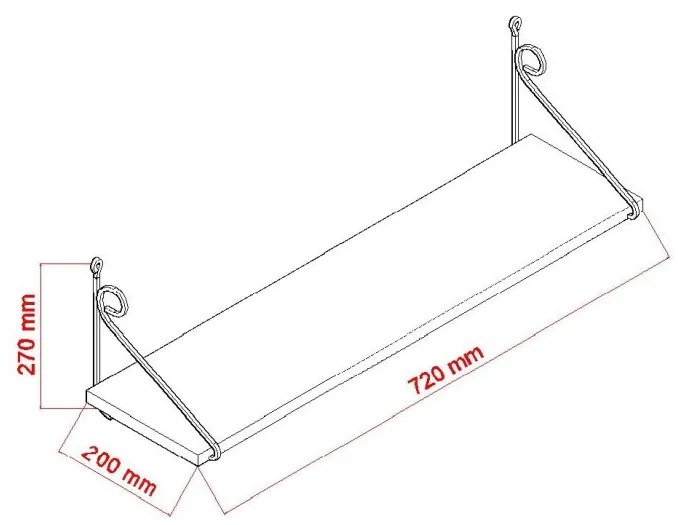 Malá nástenná polička Seramoni lesklá biela