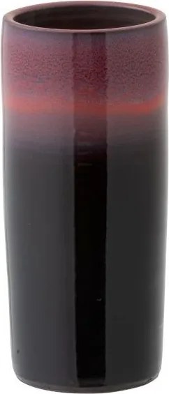Keramická čierno-červená váza Transition - Ø 15 * 35 cm
