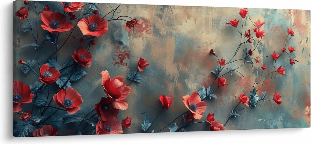 Obraz - Vlčie maky (120x50 cm)