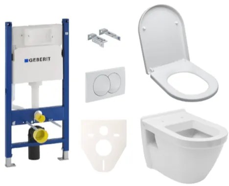 Závesný set WC VitrA Integra vč. sedátka + modul Geberit Duofix s tlačidlom Delta 20 biele SIKOGES5V0, 1 ks