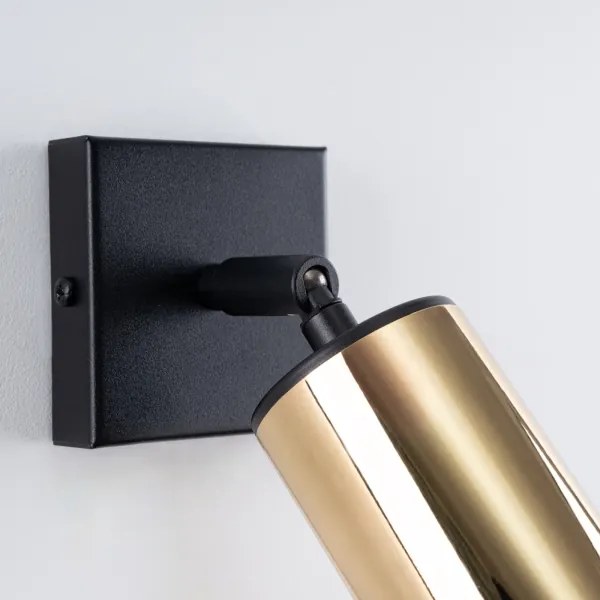 Sollux SL.1382 - Nástenné bodové svietidlo WINX 1xGU10/10W/230V čierna/zlatá