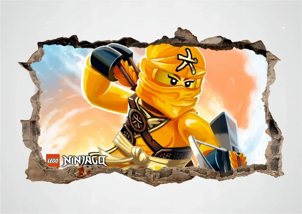 Originálny plagát nálepka do detskej izby s postavičkou ninja go 47 x 77 cm