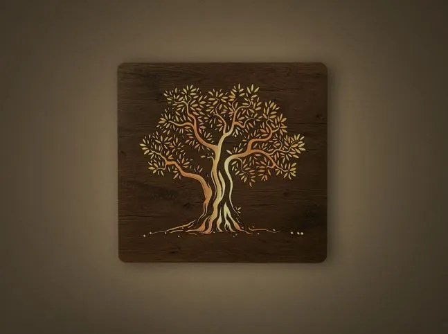 Led obraz na stenu strom Olivovník na batériu