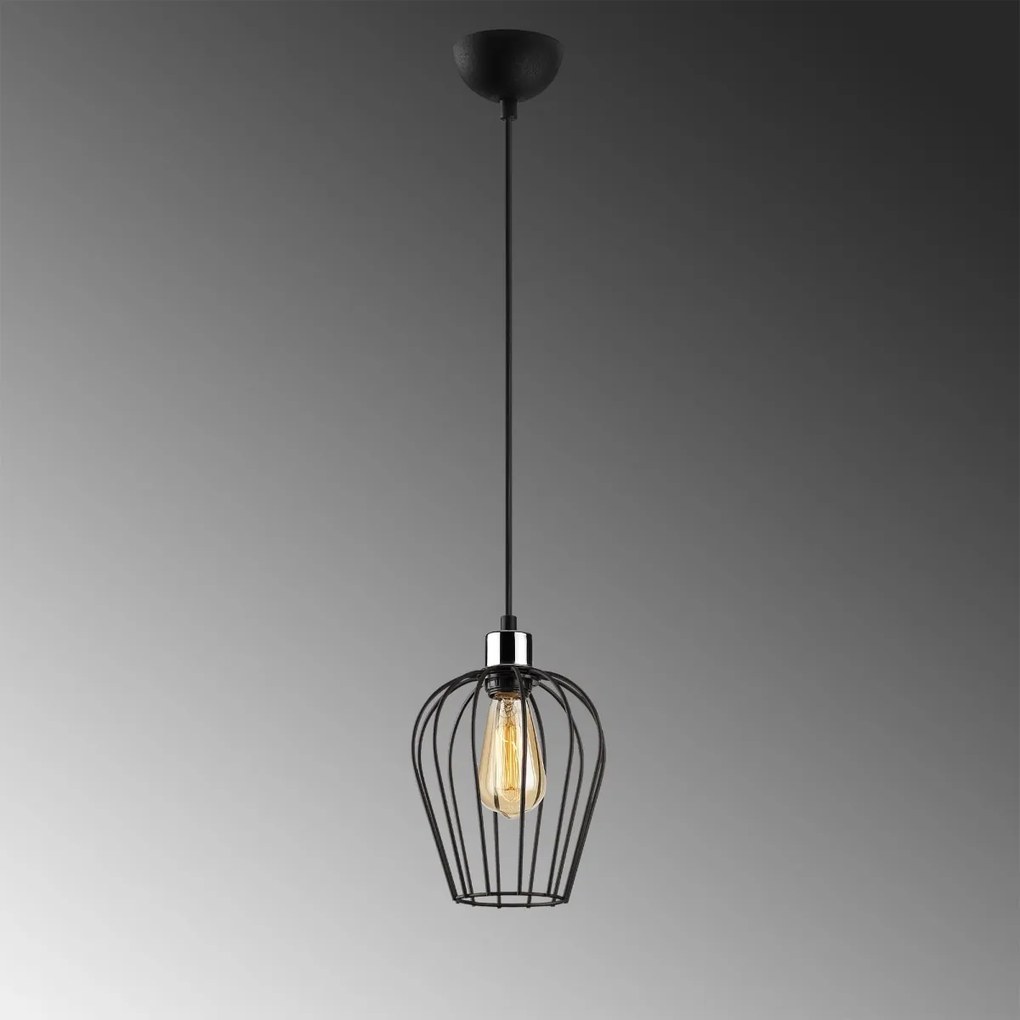 Závesné svietidlo Tel V čierne