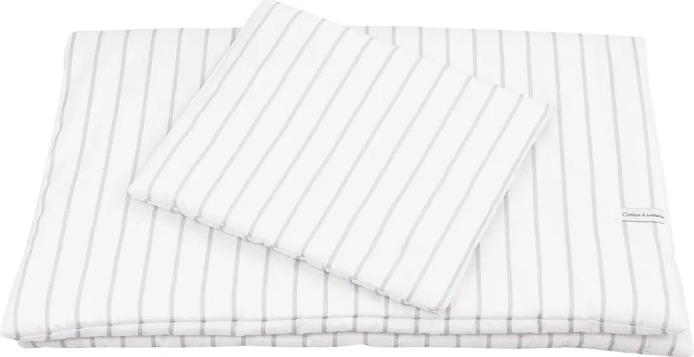 Obliečky s výplňou pre deti sivé pruhy 50×65cm