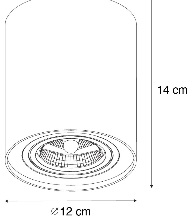 Moderné stropné bodové svetlo čierne otočné a naklápateľné AR70 - Rondoo Up