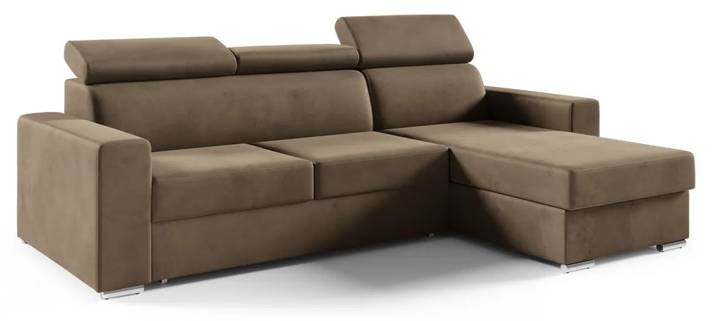 Rohová rozkladacia sedacia súprava ADELA Tmavo sivá I Pravá