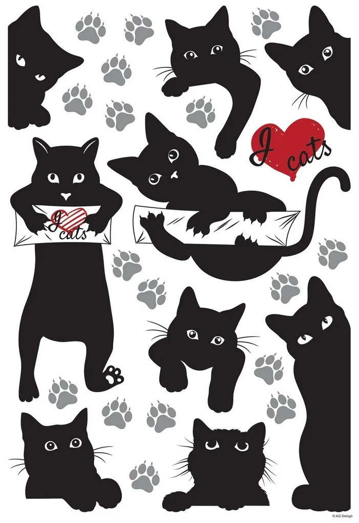 Samolepiaca dekorácia Cats, 42,5 x 65 cm
