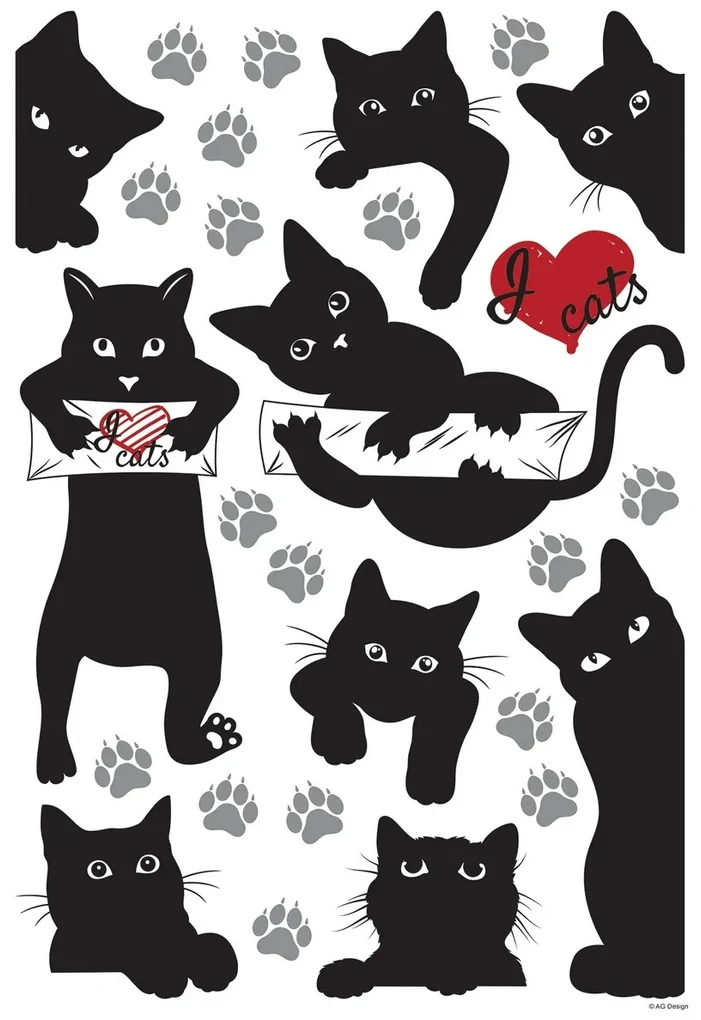Samolepiaca dekorácia Cats, 42,5 x 65 cm