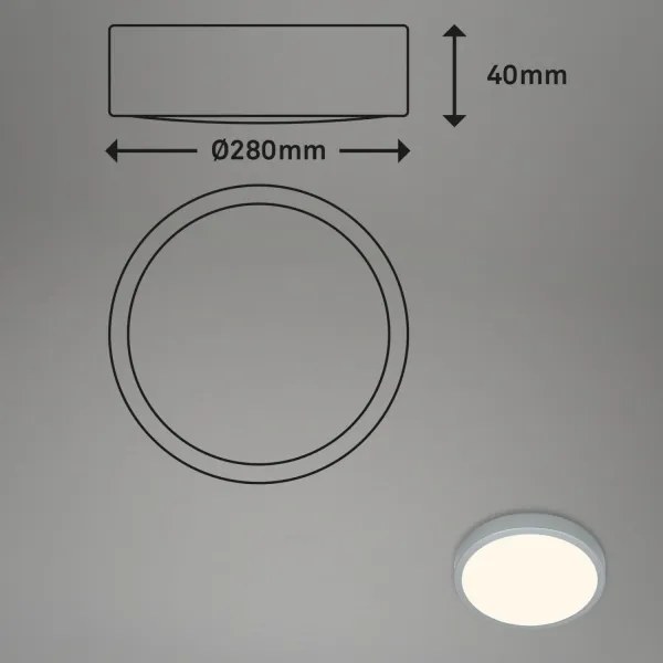 Briloner 3700-014-LED Stropné svietidlo RUNA LED/16W/230V 3000K pr. 28cm strieborná