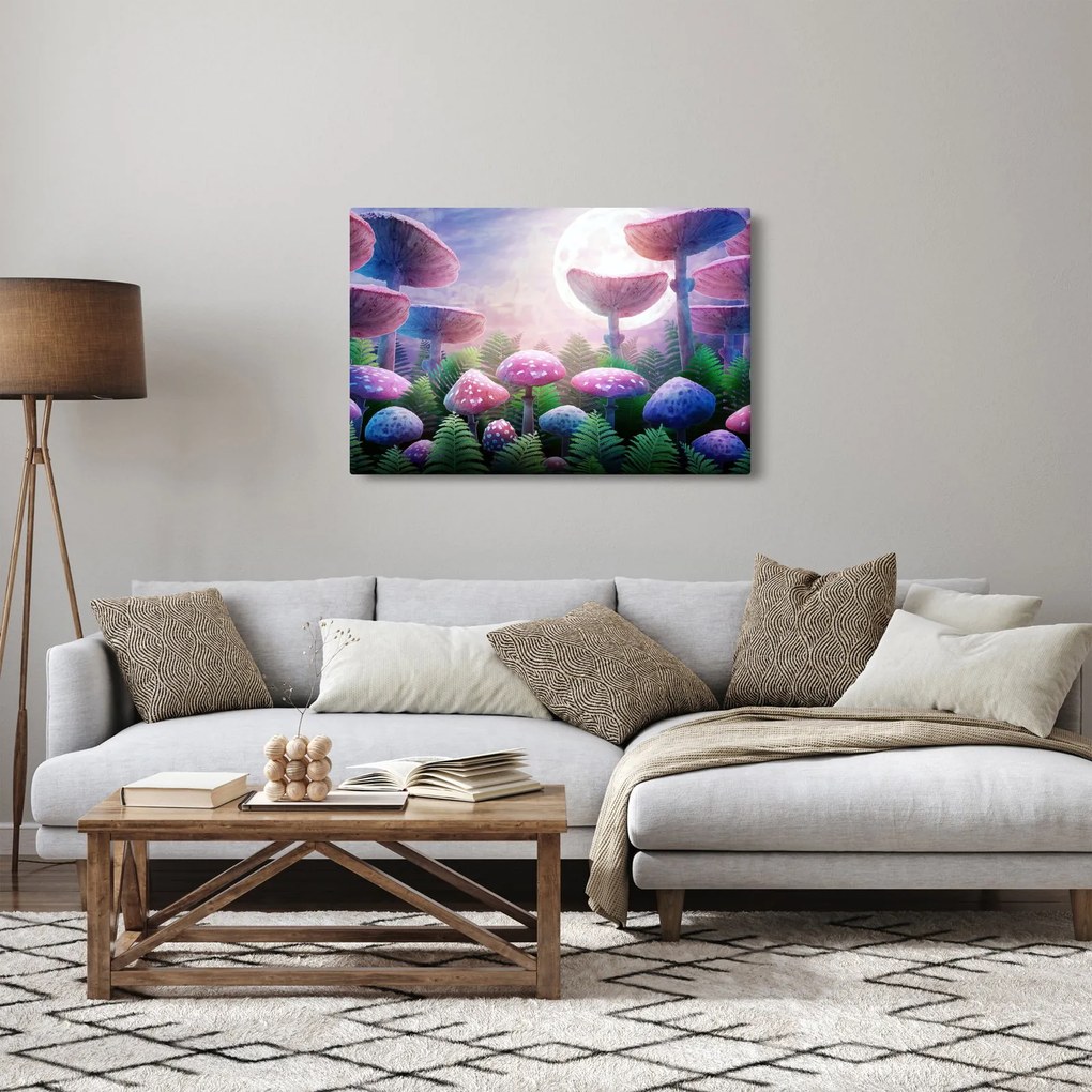 Obraz - Huby pri splne, grafika (90x60 cm)