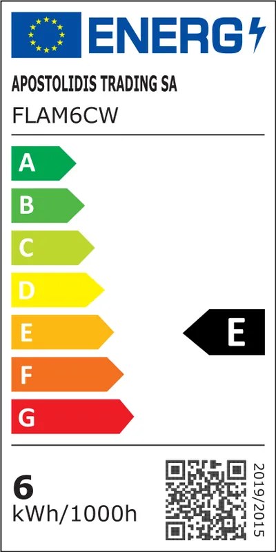 Diolamp LED Filament Candle žiarovka číra C35 6W/230V/E14/6500K/780Lm/360°
