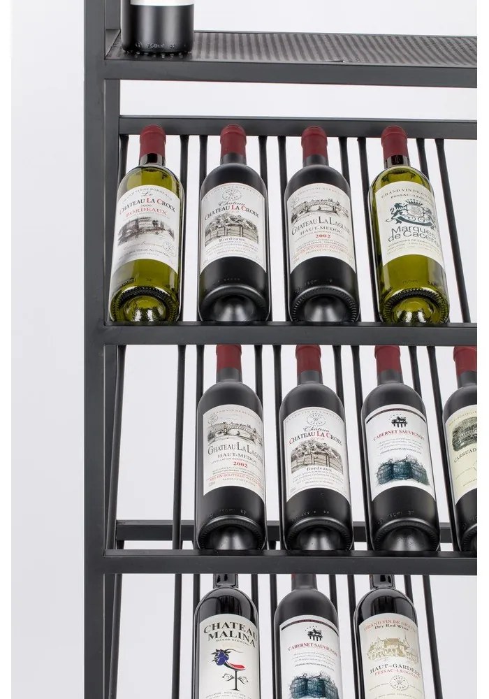 Čierna kovová vinotéka na 20 fliaš, 48x180 cm Cantor - Zuiver