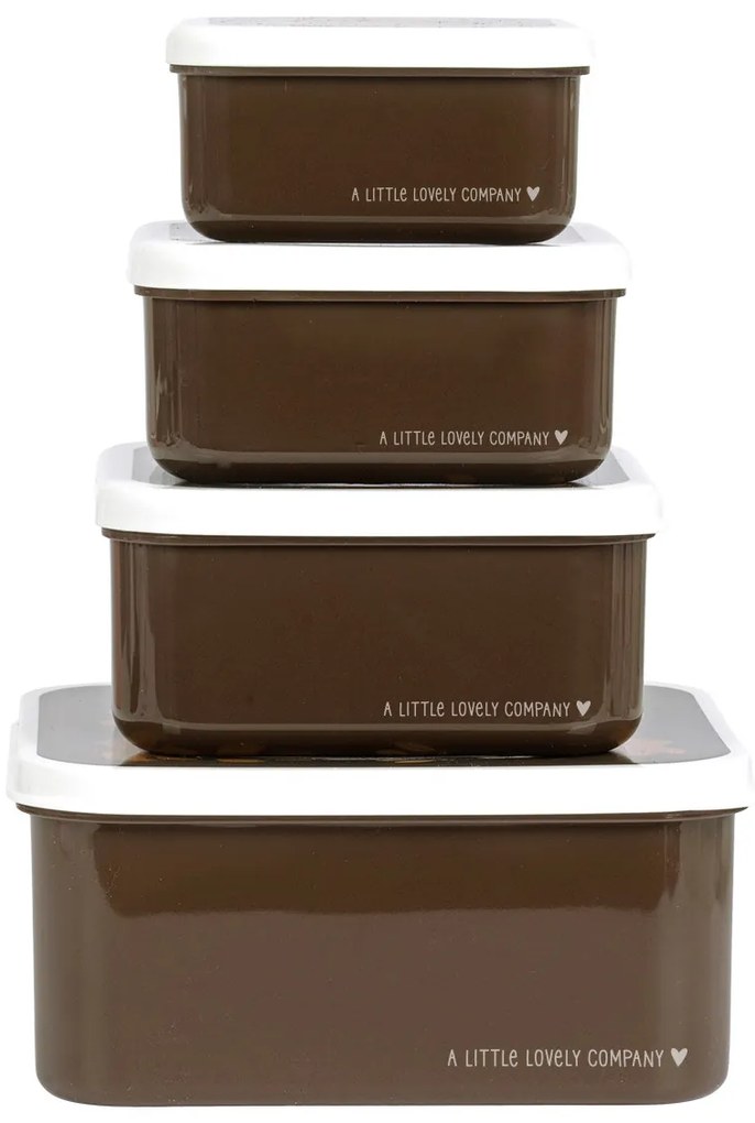 A Little Lovely Company - súprava štyroch desiatových škatuliek - medvede