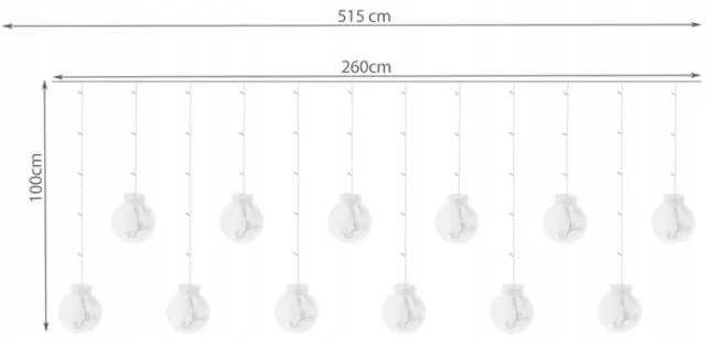 Svetelný záves gule 108 LED - farebný