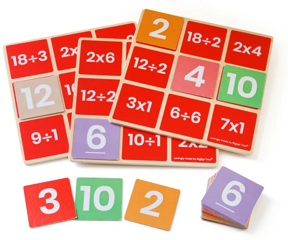 Bigjigs Toys Matematické bingo Násobenie a delenie