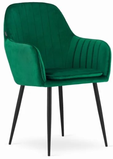 Zamatová jedálenská stolička Warsaw zelená